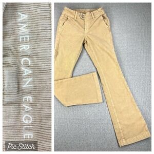 American Eagle Bootcut corduroy Pant Women 2/25X31 1/2 Hi Rise Flare Flap Pocket